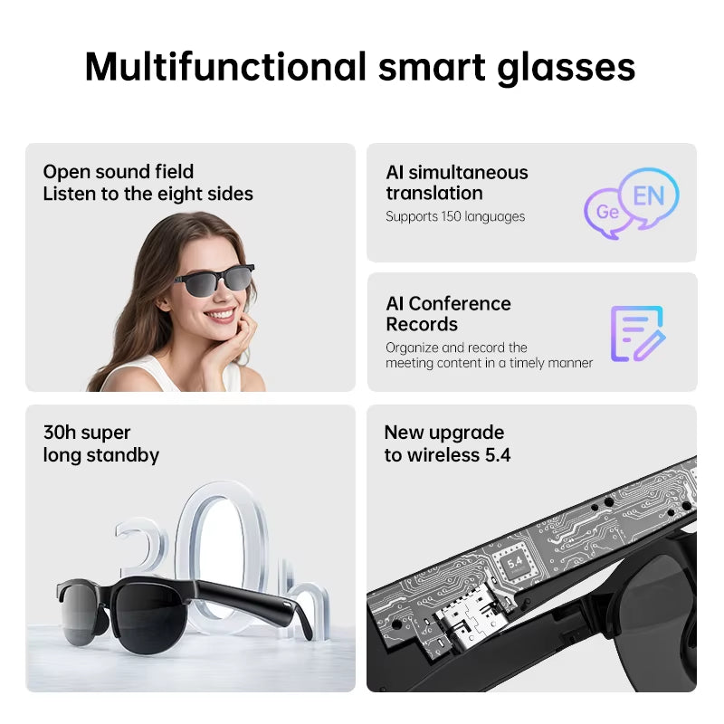 Experience the Future of Audio with XG88 Pro Lightweight Smart Sunglasses - Bluetooth 6.0 TWS Headset with Anti-Blue Light for Ultimate Comfort and Style!