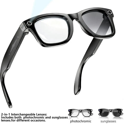 AI Smart Glasses with 4K camera, real-time translation, Bluetooth audio, and HD video recording