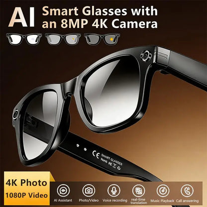Revolutionize Your Vision with Our Cutting-Edge Smart AI Camera Glasses: Capture 4K Photos, Translate 140+ Languages, Enjoy Bluetooth Music & Record in Stunning 1080P!