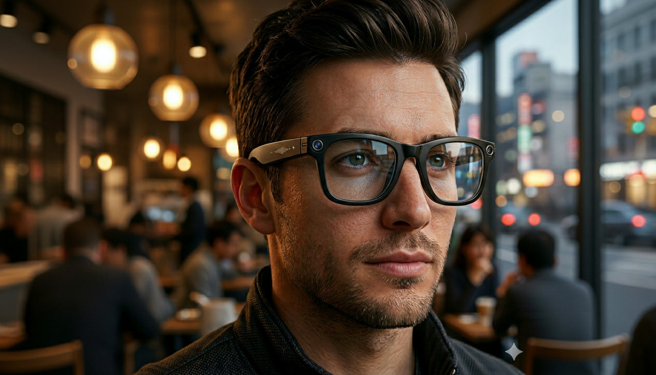 AI Smart Glasses with 4K camera, real-time translation, Bluetooth audio, and HD video recording