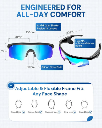 Experience Superior Sound and Style with Our Bluetooth Audio Sunglasses - Perfect for Active Lifestyles!